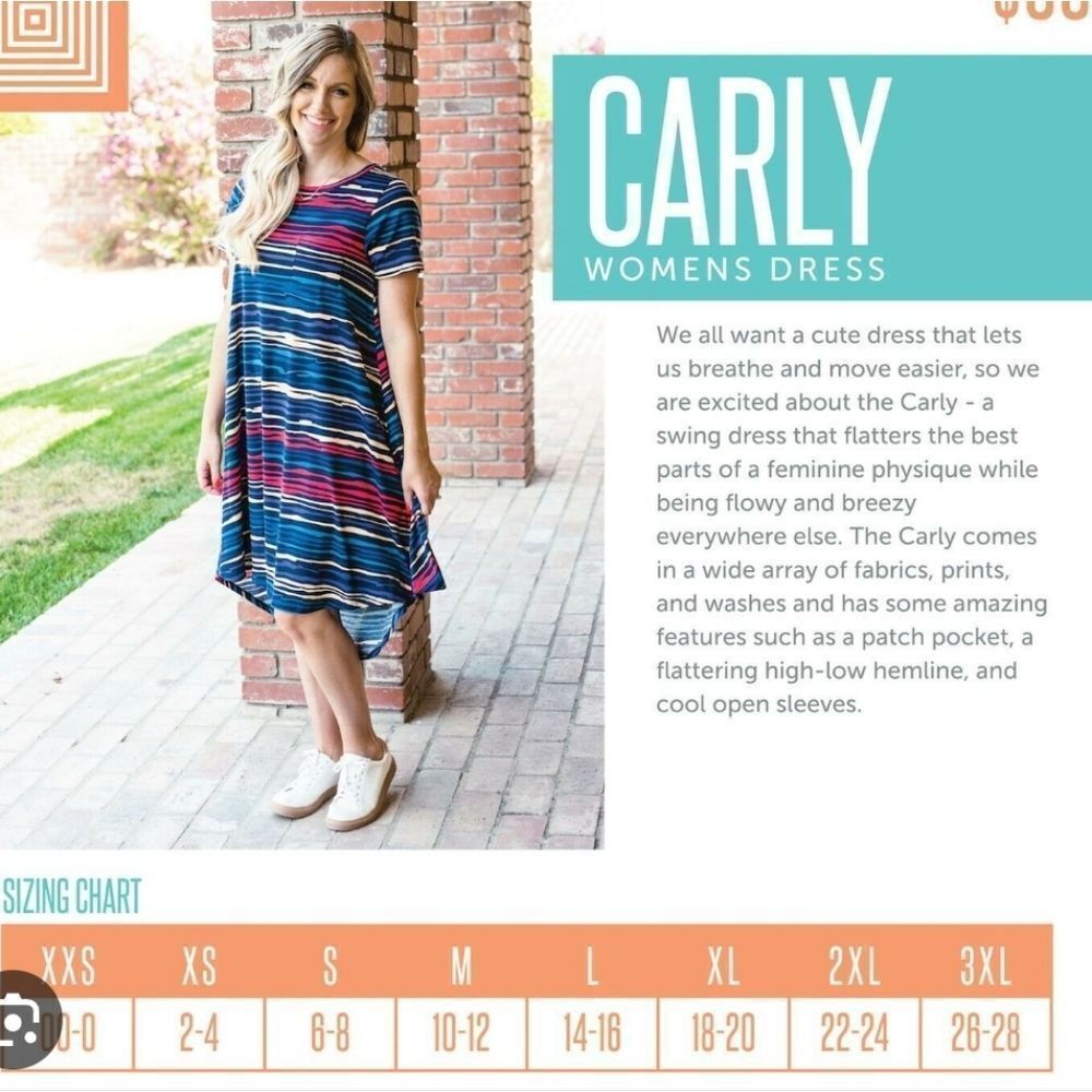 LuLaRoe Carly Dress Black Floral Print Midi Pocket High-Low Butter Soft Casual - Picture 4 of 11